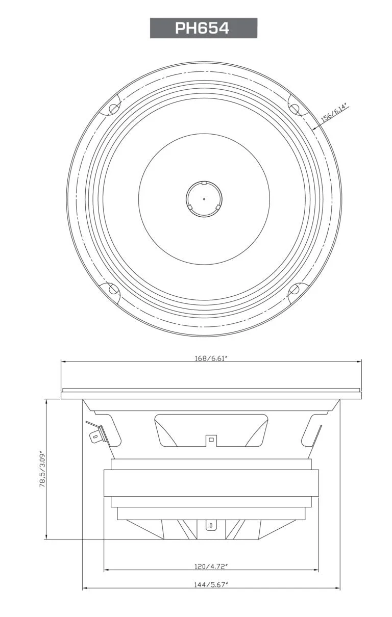 6.5" PRO Series 2-Way Full-Range Coax Horn Speakers  - PH654 - Image 6
